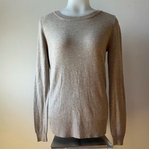 Crewneck colorblock sweater | brown & natural, S